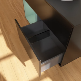 Тумба під раковину Villeroy & Boch Finion 100х50,1 см із підсвічуванням МДФ чорний матовий лак/скло чорне матове FA12GMPD