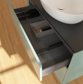 Тумба под раковину Villeroy & Boch Finion 100х50,1 см с подсветкой МДФ оливковый матовый лак/стекло черное матовое FA12GNGM