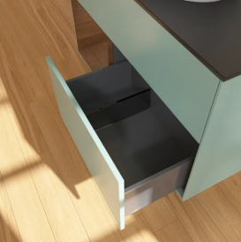 Тумба под раковину Villeroy & Boch Finion 100х50,1 см с подсветкой МДФ оливковый матовый лак/стекло черное матовое FA12GNGM