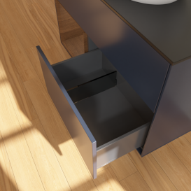 Тумба под раковину Villeroy & Boch Finion 100х50,1 см с подсветкой МДФ темно-синий матовый лак/стекло черное матовое FA12GNHG