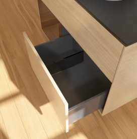 Тумба под раковину Villeroy & Boch Finion 100х50,1 см с подсветкой МДФ шпон дуба/стекло черное матовое FA12GNPC