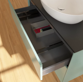 Тумба под раковину Villeroy & Boch Finion 100х50,1 см с подсветкой МДФ оливковый матовый лак/стекло черное матовое FA12HBGM