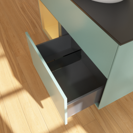 Тумба под раковину Villeroy & Boch Finion 100х50,1 см с подсветкой МДФ оливковый матовый лак/стекло черное матовое FA12HFGM