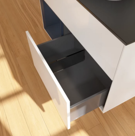 Тумба под раковину Villeroy & Boch Finion 100х50,1 см с подсветкой МДФ глянцевый белый лак/стекло черное матовое FA12HGGF