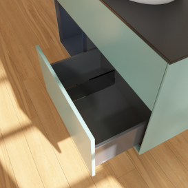 Тумба под раковину Villeroy & Boch Finion 100х50,1 см с подсветкой МДФ оливковый матовый лак/стекло черное матовое FA12HGGM