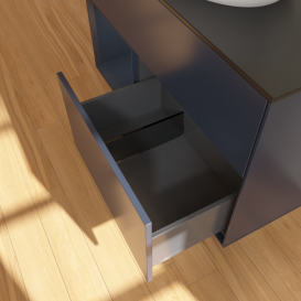 Тумба под раковину Villeroy & Boch Finion 100х50,1 см с подсветкой МДФ темно-синий матовый лак/стекло черное матовое FA12HGHG