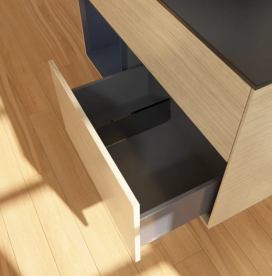 Тумба под раковину Villeroy & Boch Finion 100х50,1 см с подсветкой МДФ шпон дуба/стекло черное матовое FA12HGPC