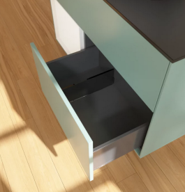 Тумба под раковину Villeroy & Boch Finion 100х50,1 см с подсветкой МДФ оливковый матовый лак/стекло черное матовое FA12MTGM