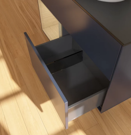 Тумба под раковину Villeroy & Boch Finion 100х50,1 см с подсветкой МДФ темно-синий матовый лак/стекло черное матовое FA12PCHG