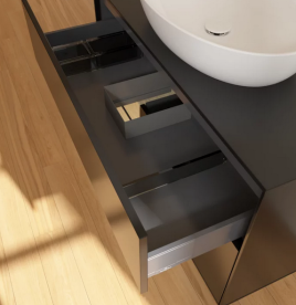 Тумба под раковину Villeroy & Boch Finion 100х50,1 см с подсветкой МДФ черный матовый лак/стекло черное матовое FA12PCPD