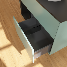 Тумба под раковину Villeroy & Boch Finion 100х50,1 см с подсветкой МДФ оливковый матовый лак/стекло черное матовое FA12PDGM