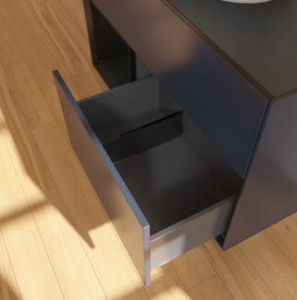 Тумба под раковину Villeroy & Boch Finion 100х50,1 см с подсветкой МДФ темно-синий матовый лак/стекло черное матовое FA12PDHG