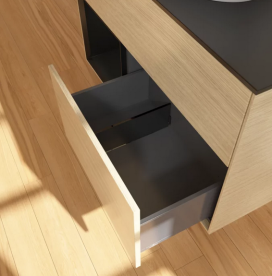 Тумба под раковину Villeroy & Boch Finion 100х50,1 см с подсветкой МДФ шпон дуба/стекло черное матовое FA12PDPC