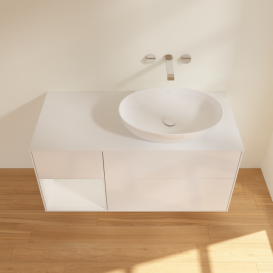 Тумба под раковину Villeroy & Boch Finion 120х50,1 см с подсветкой МДФ глянцевый белый лак/стекло белое матовое FA41GFGF