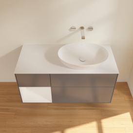 Тумба под раковину Villeroy & Boch Finion 120х50,1 см с подсветкой МДФ антрацит матовый лак/стекло белое матовое FA41GFGK