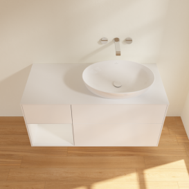 Тумба под раковину Villeroy & Boch Finion 120х50,1 см с подсветкой МДФ белый матовый лак/стекло белое матовое FA41GFMT