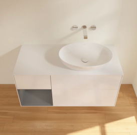 Тумба под раковину Villeroy & Boch Finion 120х50,1 см с подсветкой МДФ глянцевый белый лак/стекло белое матовое FA41GKGF