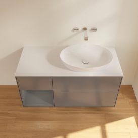 Тумба под раковину Villeroy & Boch Finion 120х50,1 см с подсветкой МДФ антрацит матовый лак/стекло белое матовое FA41GKGK