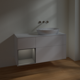Тумба под раковину Villeroy & Boch Finion 120х50,1 см с подсветкой МДФ белый матовый лак/стекло белое матовое FA41GKMT