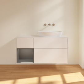 Тумба под раковину Villeroy & Boch Finion 120х50,1 см с подсветкой МДФ белый матовый лак/стекло белое матовое FA41GKMT