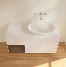 Тумба под раковину Villeroy & Boch Finion 120х50,1 см с подсветкой МДФ глянцевый белый лак/стекло белое матовое FA41GNGF