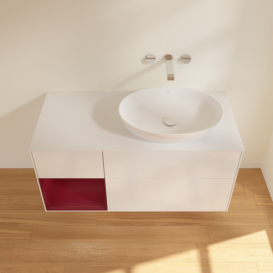 Тумба под раковину Villeroy & Boch Finion 120х50,1 см с подсветкой МДФ глянцевый белый лак/стекло белое матовое FA41HBGF