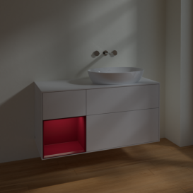 Тумба под раковину Villeroy & Boch Finion 120х50,1 см с подсветкой МДФ глянцевый белый лак/стекло белое матовое FA41HBGF