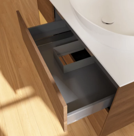 Тумба под раковину Villeroy & Boch Finion 120х50,1 см с подсветкой МДФ шпон грецкого ореха/стекло белое матовое FA41HFGN