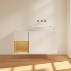 Тумба под раковину Villeroy & Boch Finion 120х50,1 см с подсветкой МДФ белый матовый лак/стекло белое матовое FA41HFMT