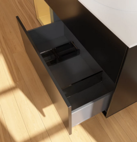 Тумба под раковину Villeroy & Boch Finion 120х50,1 см с подсветкой МДФ черный матовый лак/стекло белое матовое FA41HFPD