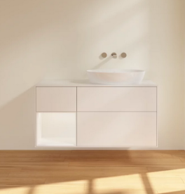 Тумба под раковину Villeroy & Boch Finion 120х50,1 см с подсветкой МДФ белый матовый лак/стекло белое матовое FA41MTMT