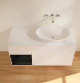 Тумба под раковину Villeroy & Boch Finion 120х50,1 см с подсветкой МДФ белый матовый лак/стекло белое матовое FA41PDMT