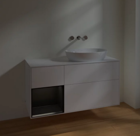 Тумба под раковину Villeroy & Boch Finion 120х50,1 см с подсветкой МДФ белый матовый лак/стекло белое матовое FA41PDMT