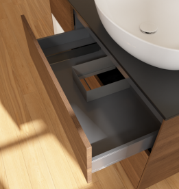 Тумба под раковину Villeroy & Boch Finion 120х50,1 см с подсветкой МДФ шпон грецкого ореха/стекло черное матовое FA42GFGN