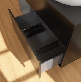 Тумба под раковину Villeroy & Boch Finion 120х50,1 см с подсветкой МДФ черный матовый лак/стекло черное матовое FA42GKPD