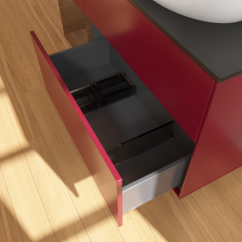 Тумба под раковину Villeroy & Boch Finion 120х50,1 см с подсветкой МДФ пион матовый лак/стекло черное матовое FA42GNHB