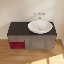 Тумба под раковину Villeroy & Boch Finion 120х50,1 см с подсветкой МДФ антрацит матовый лак/стекло черное матовое FA42HBGK