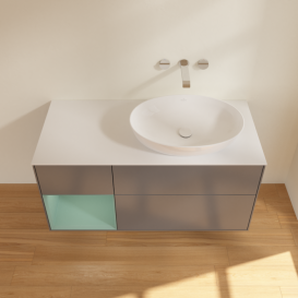 Тумба под раковину Villeroy & Boch Finion 120х50,1 см с подсветкой МДФ антрацит матовый лак/стекло белое матовое FA41GMGK