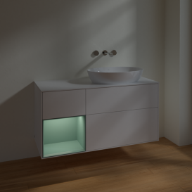 Тумба под раковину Villeroy & Boch Finion 120х50,1 см с подсветкой МДФ белый матовый лак/стекло белое матовое FA41GMMT