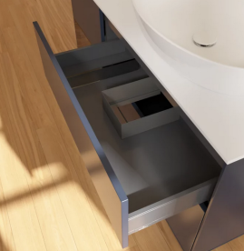 Тумба под раковину Villeroy & Boch Finion 120х50,1 см с подсветкой МДФ темно-синий матовый лак/стекло белое матовое FA41GNHG