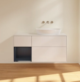 Тумба под раковину Villeroy & Boch Finion 120х50,1 см с подсветкой МДФ глянцевый белый лак/стекло белое матовое FA41HGGF