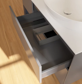 Тумба под раковину Villeroy & Boch Finion 120х50,1 см с подсветкой МДФ антрацит матовый лак/стекло белое матовое FA41HGGK