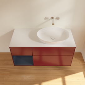 Тумба под раковину Villeroy & Boch Finion 120х50,1 см с подсветкой МДФ пион матовый лак/стекло белое матовое FA41HGHB