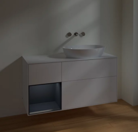 Тумба под раковину Villeroy & Boch Finion 120х50,1 см с подсветкой МДФ белый матовый лак/стекло белое матовое FA41HGMT