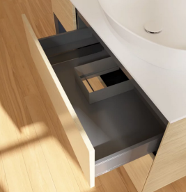 Тумба под раковину Villeroy & Boch Finion 120х50,1 см с подсветкой МДФ шпон дуба/стекло белое матовое FA41HGPC