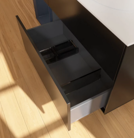 Тумба под раковину Villeroy & Boch Finion 120х50,1 см с подсветкой МДФ черный матовый лак/стекло белое матовое FA41HGPD