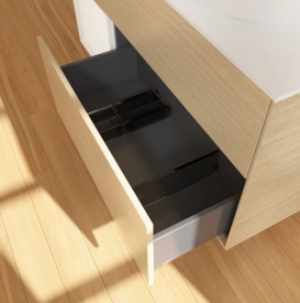 Тумба под раковину Villeroy & Boch Finion 120х50,1 см с подсветкой МДФ шпон дуба/стекло белое матовое FA41MTPC