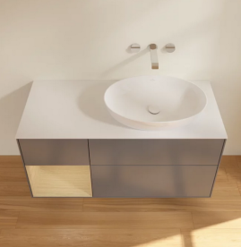 Тумба под раковину Villeroy & Boch Finion 120х50,1 см с подсветкой МДФ антрацит матовый лак/стекло белое матовое FA41PCGK