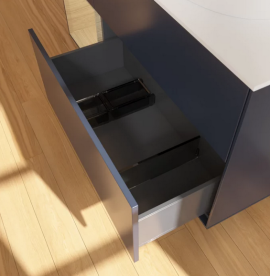 Тумба под раковину Villeroy & Boch Finion 120х50,1 см с подсветкой МДФ темно-синий матовый лак/стекло белое матовое FA41PCHG