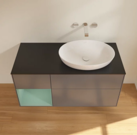 Тумба под раковину Villeroy & Boch Finion 120х50,1 см с подсветкой МДФ антрацит матовый лак/стекло черное матовое FA42GMGK